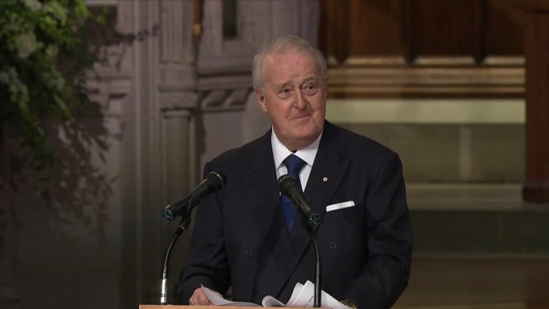 Mulroney, the Eighteenth Prime Minister of Canada, spoke at Bush's funeral at the Washington National Cathedral.