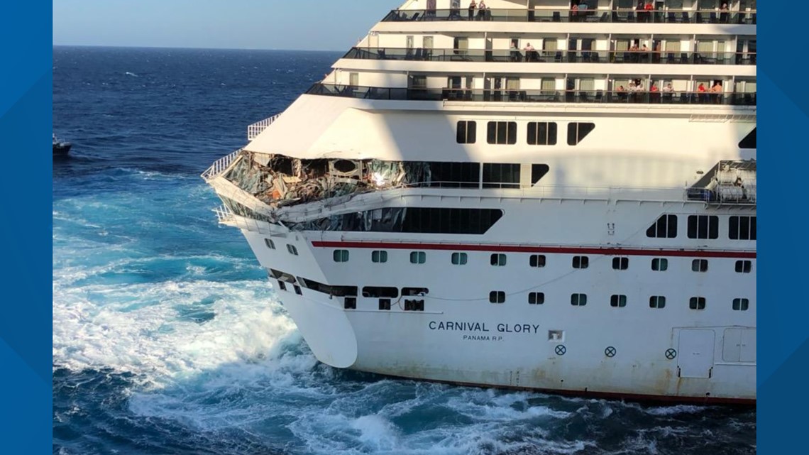 Carnival Glory, Carnival Legend collide at Cozumel, Mexico dock 