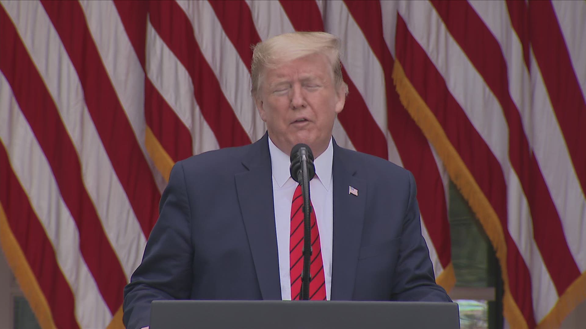 Trump says White House staff who were in the general vicinity of the person who tested positive have quarantined, and others who were tested have negative results.