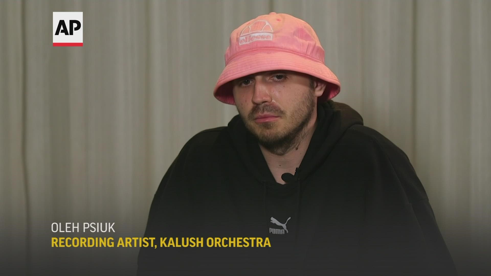 Ukrainian band Kalush Orchestra and its members' folk-hip hop anthem to their war-torn nation is the oddsmaker’s favorite to win the Eurovision Song Contest.