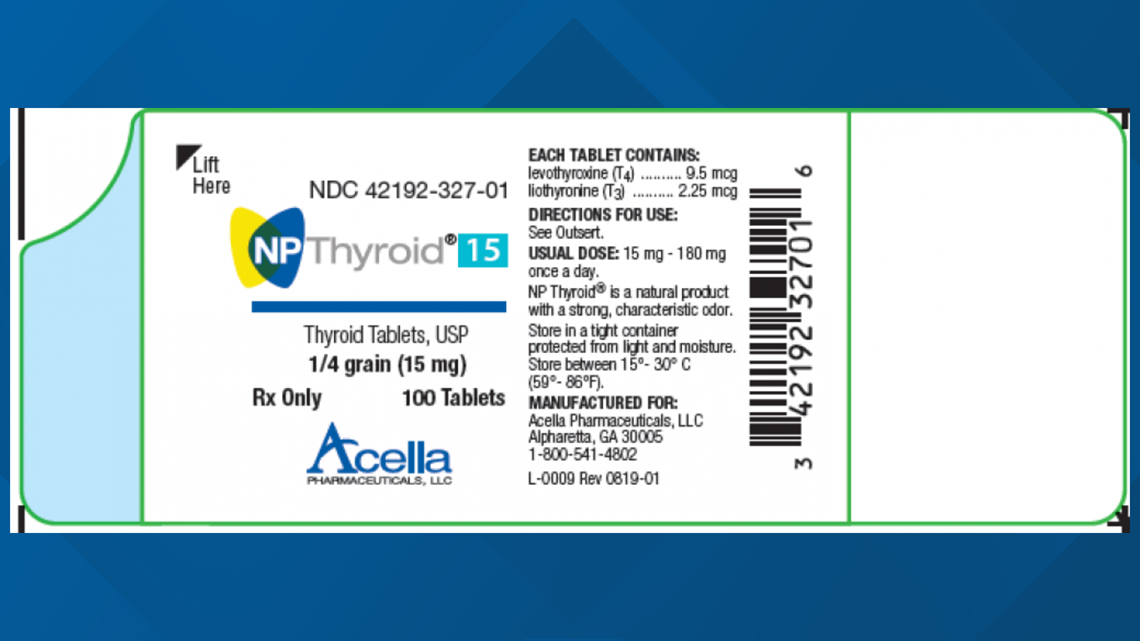 FDA NP Thyroid medication recalled for subpotency