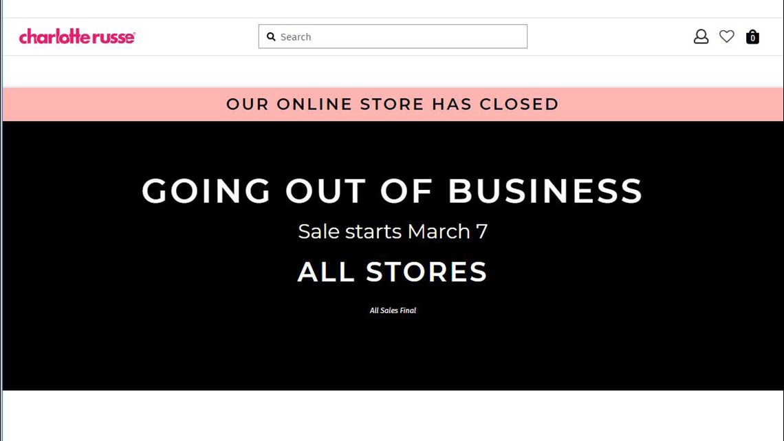 Charlotte Russe will close if it doesn't find a buyer by early March