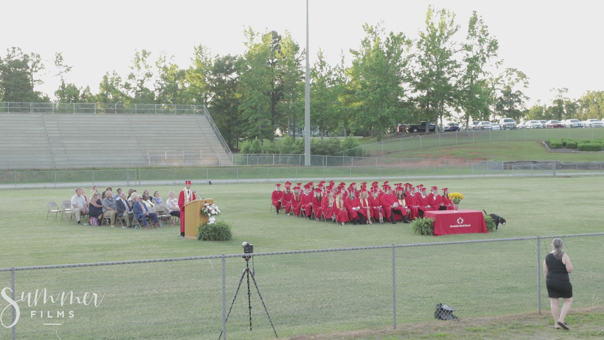 The Class of 2019 at an Alabama high school tried to keep it together as a dog made his mark on their graduation ceremony. (Video: Summer Films/Summer McKelvey)