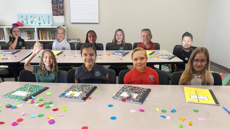 Las Vegas teacher makes life-size cutouts of 5th grade students, to better connect online learners to the classroom