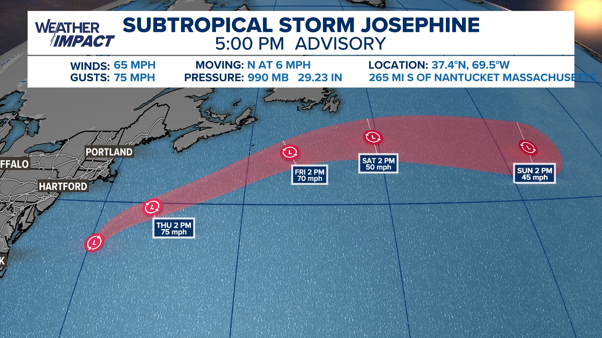 Offshore nor'easter becomes Subtropical Storm Josephine | khou.com
