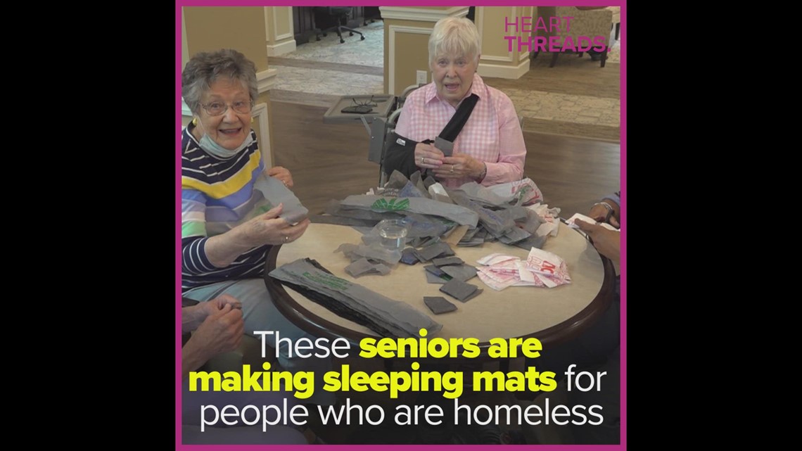 Retirement home makes sleeping pads for people experiencing homelessness