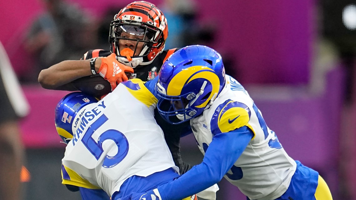 The Bengals grabbed Jalen Ramsey's facemask on 75-yard Super Bowl TD and  got away with it 