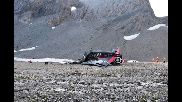 All 20 people aboard an old-time propeller plane were killed when the aircraft crashed into a mountainside in the Alps in southeast Switzerland