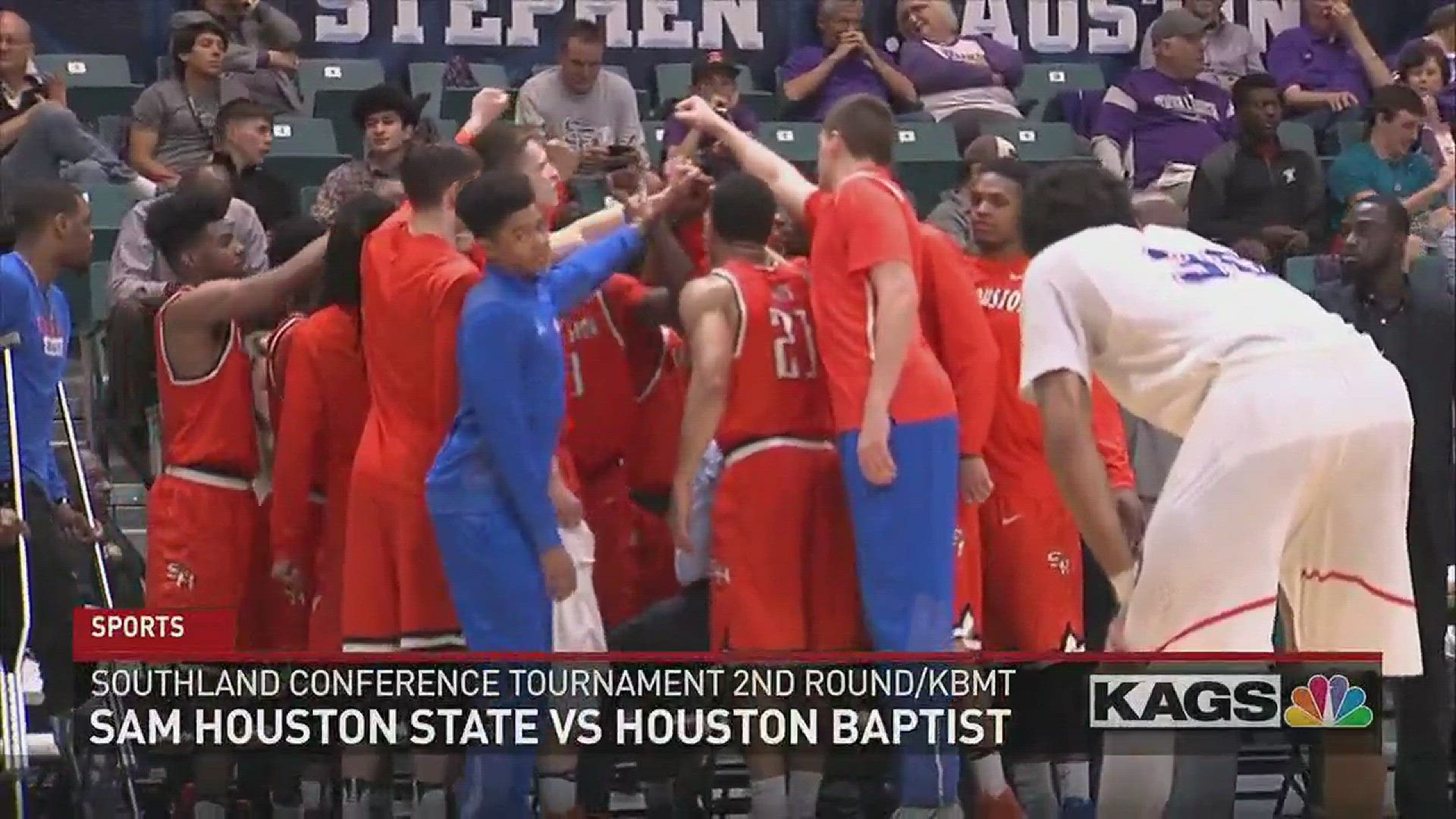 5-seed Sam Houston State defeated 4-seed Houston Baptist 63-59 in the second round of the Southland Conference Tournament on Thursday to advance to Friday's semifinals vs New Orleans.