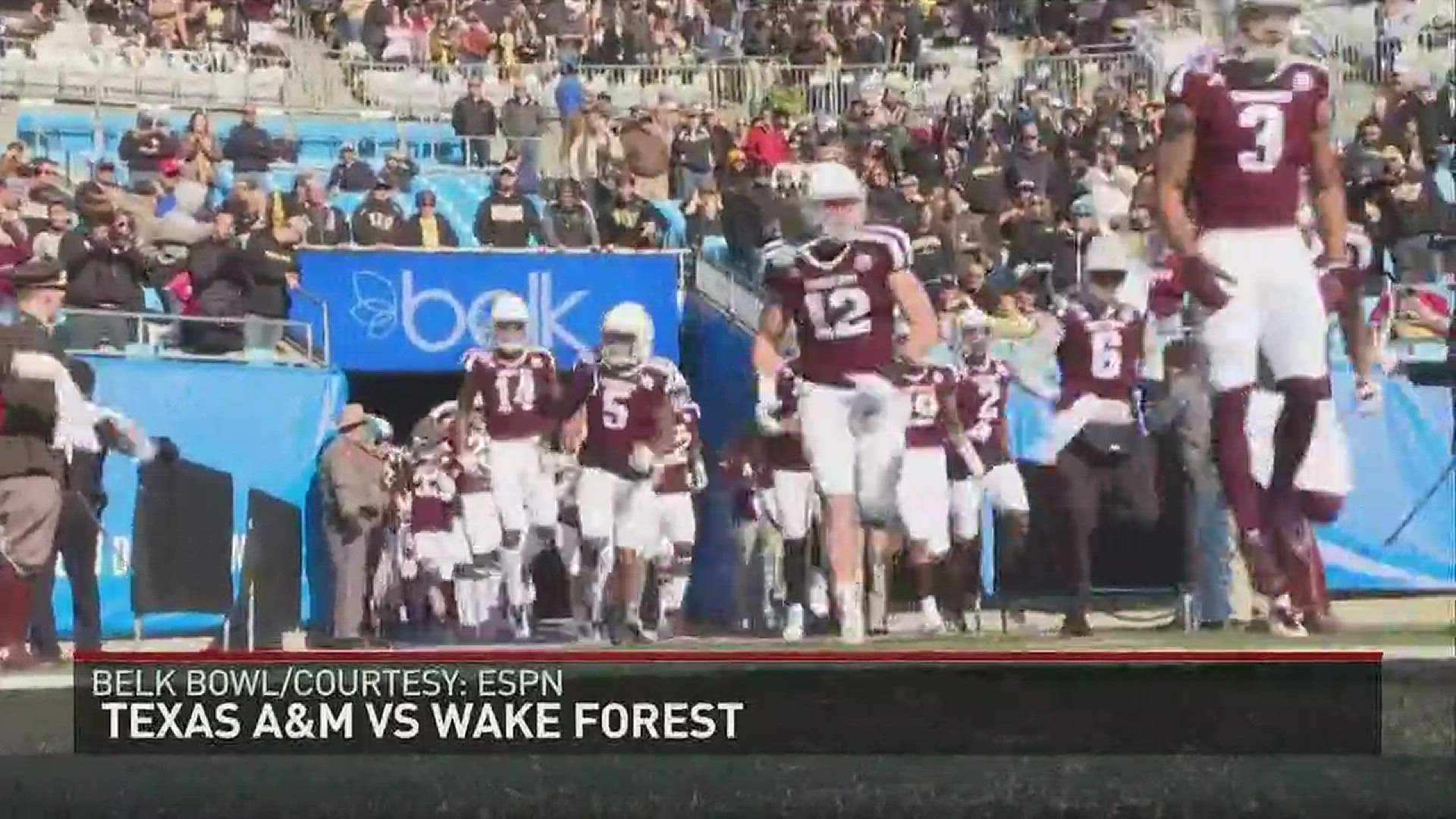 Wake Forest defeated Texas A&M 55-52 in the Belk Bowl on Friday.