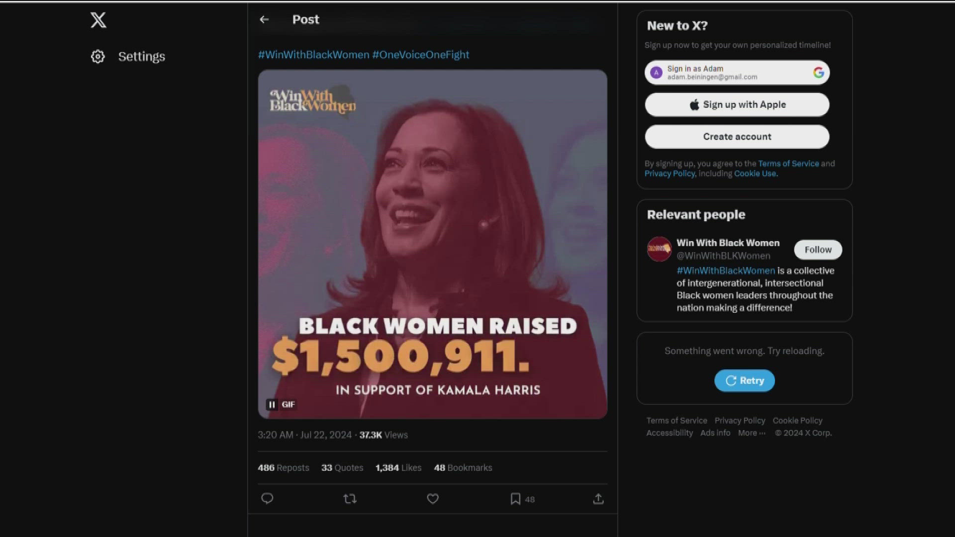 The organization Win with Black Women held a big fundraising event for Vice President Kamala Harris.