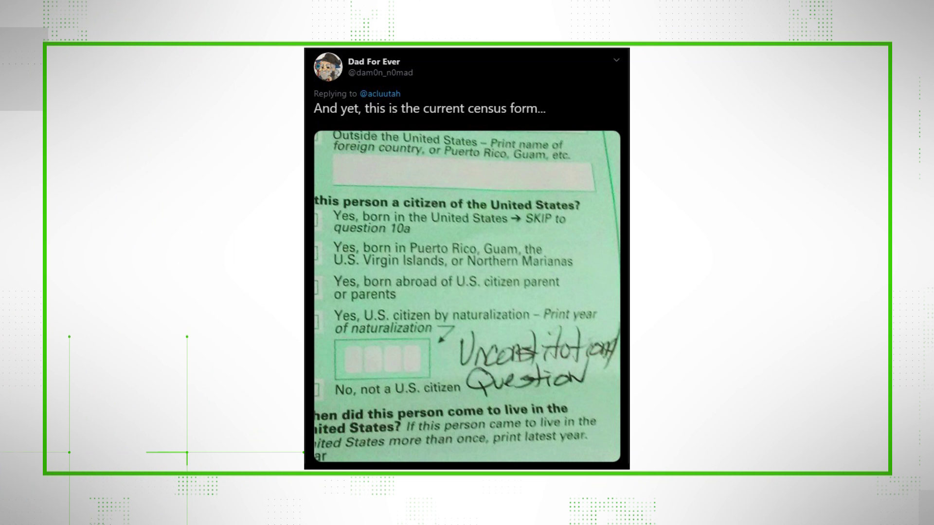 A viral social media post claims the US Census still has a controversial citizenship question, but is it true? Chris Rogers verifies.