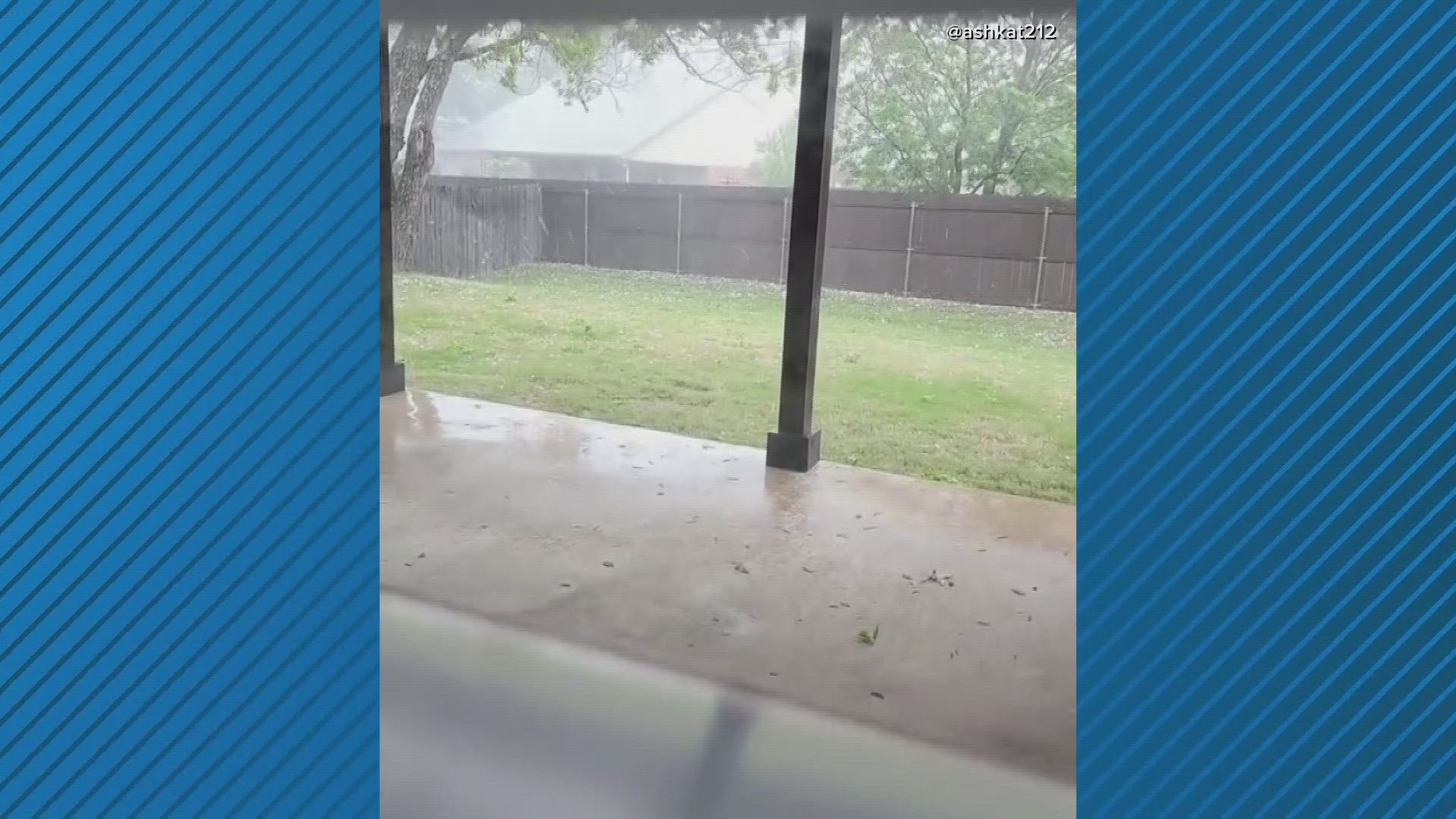 Twitter user @ashkat212 submitted video of heavy hail falling in China Spring.