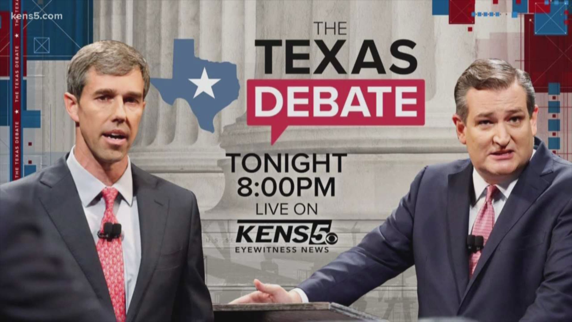 Watch the debate on KENS 5 at 8 pm CST.