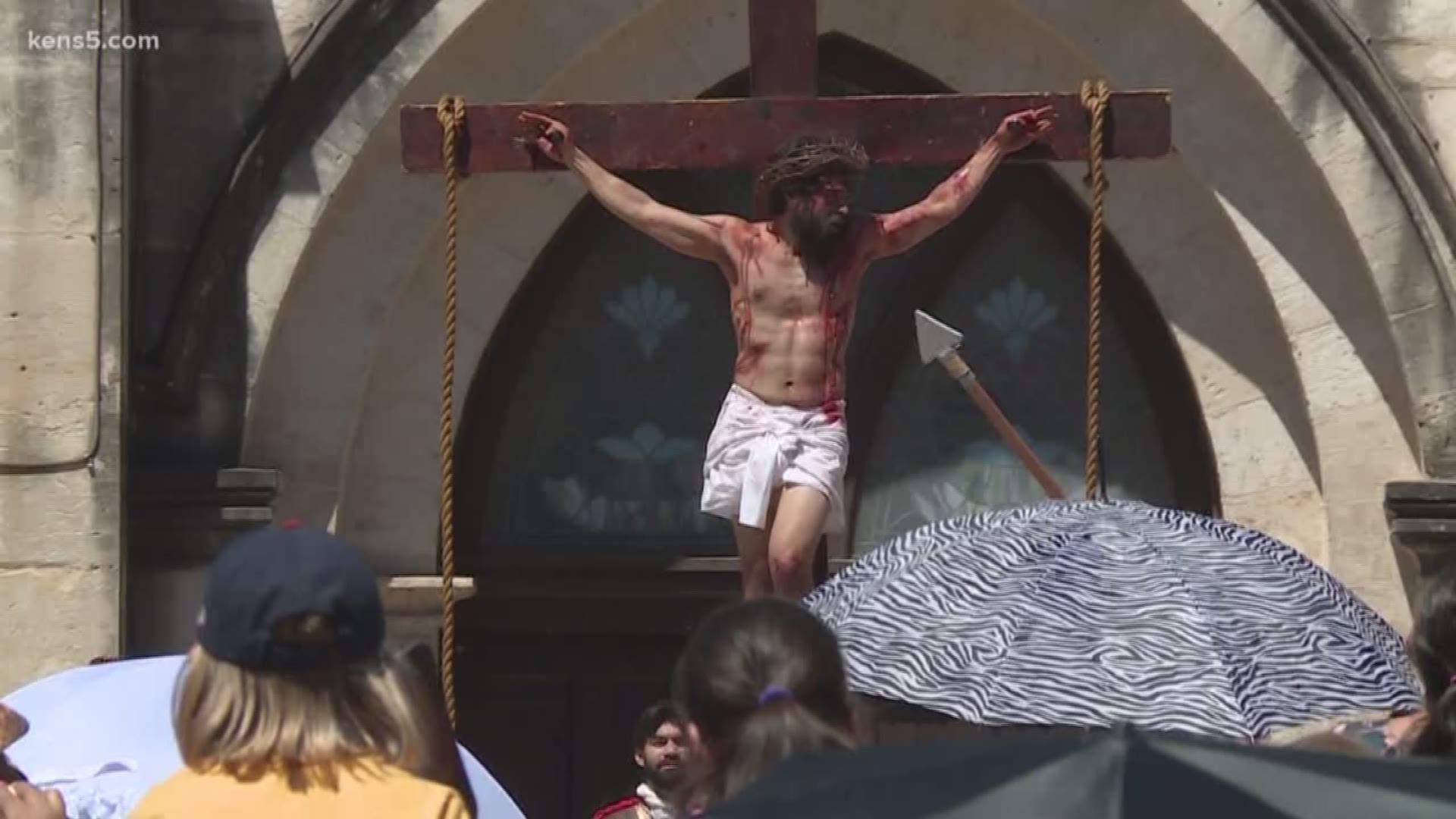 It is a San Antonio tradition that draws thousands of Christians downtown to share and profess their faith. The annual Good Friday Passion of the Christ re-enactment filled the streets surrounding the heart of town Friday.