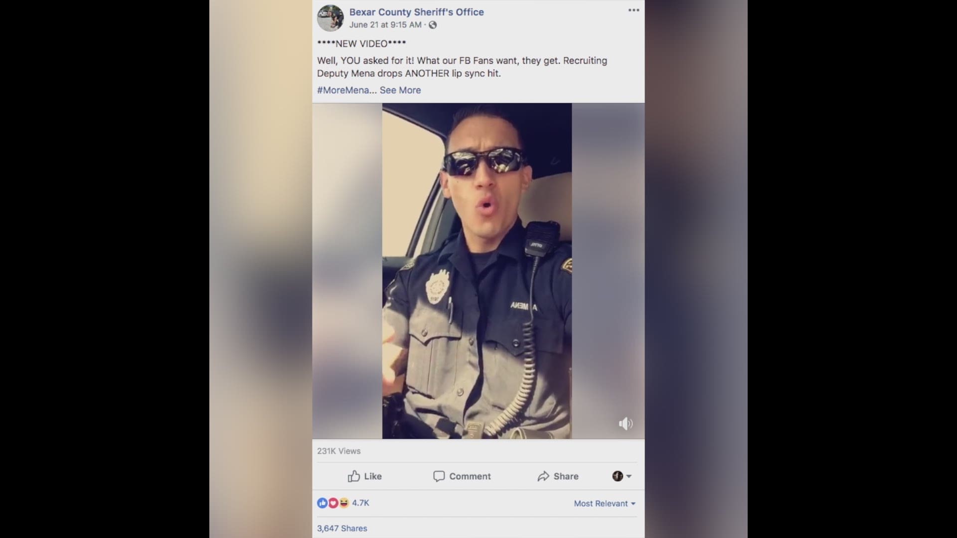 Deputy Alexander Mena talks with KENS 5 about how the viral craze started and how people are responding to his Internet fame.