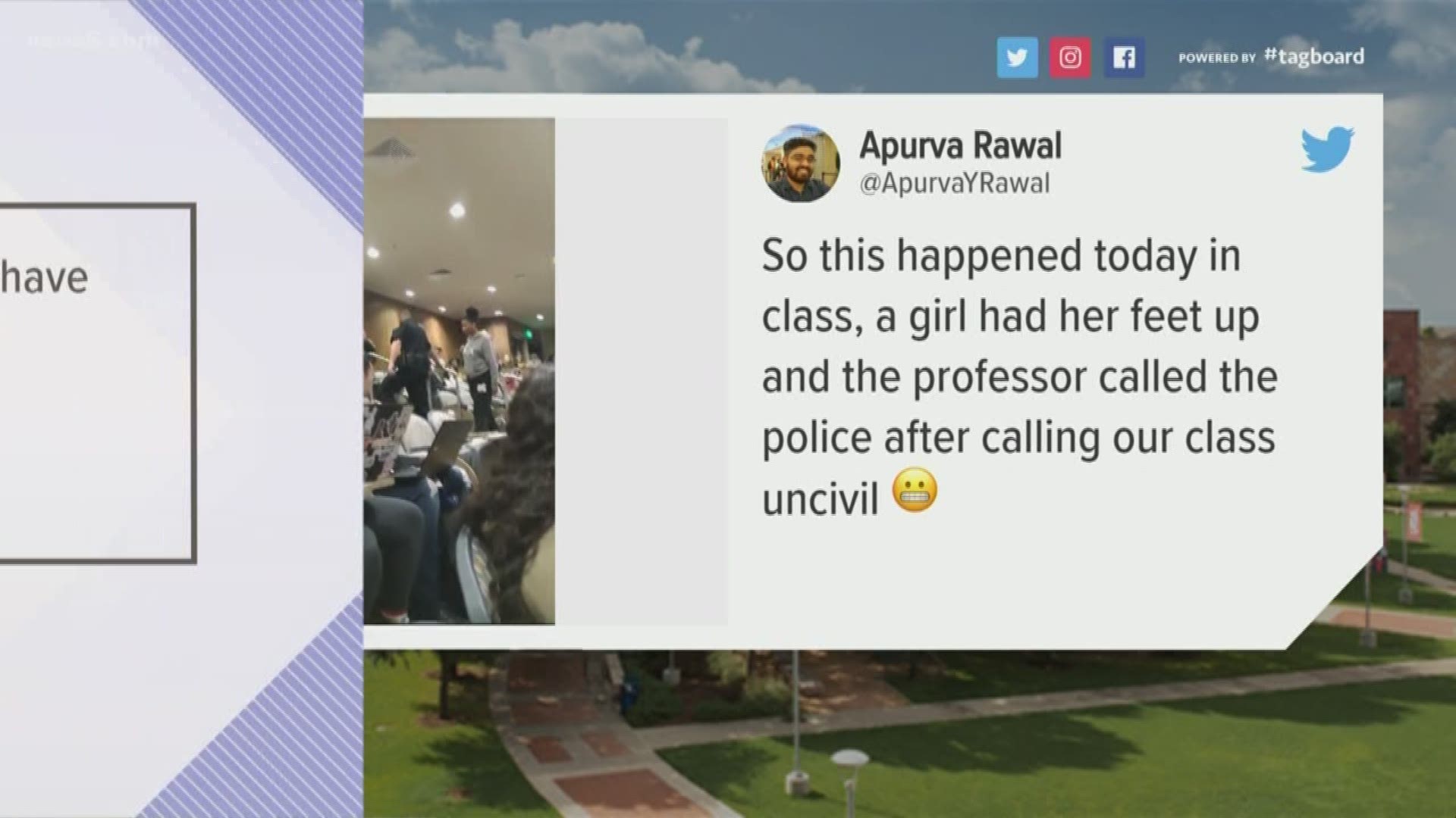 A video posted on Monday shows campus police removing a black student from her biology class.