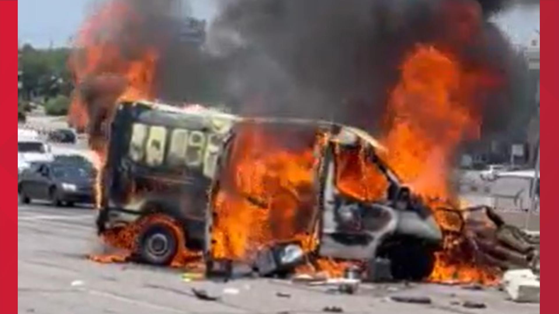 1 dead after devastating crash in San Antonio ends in flames | khou.com