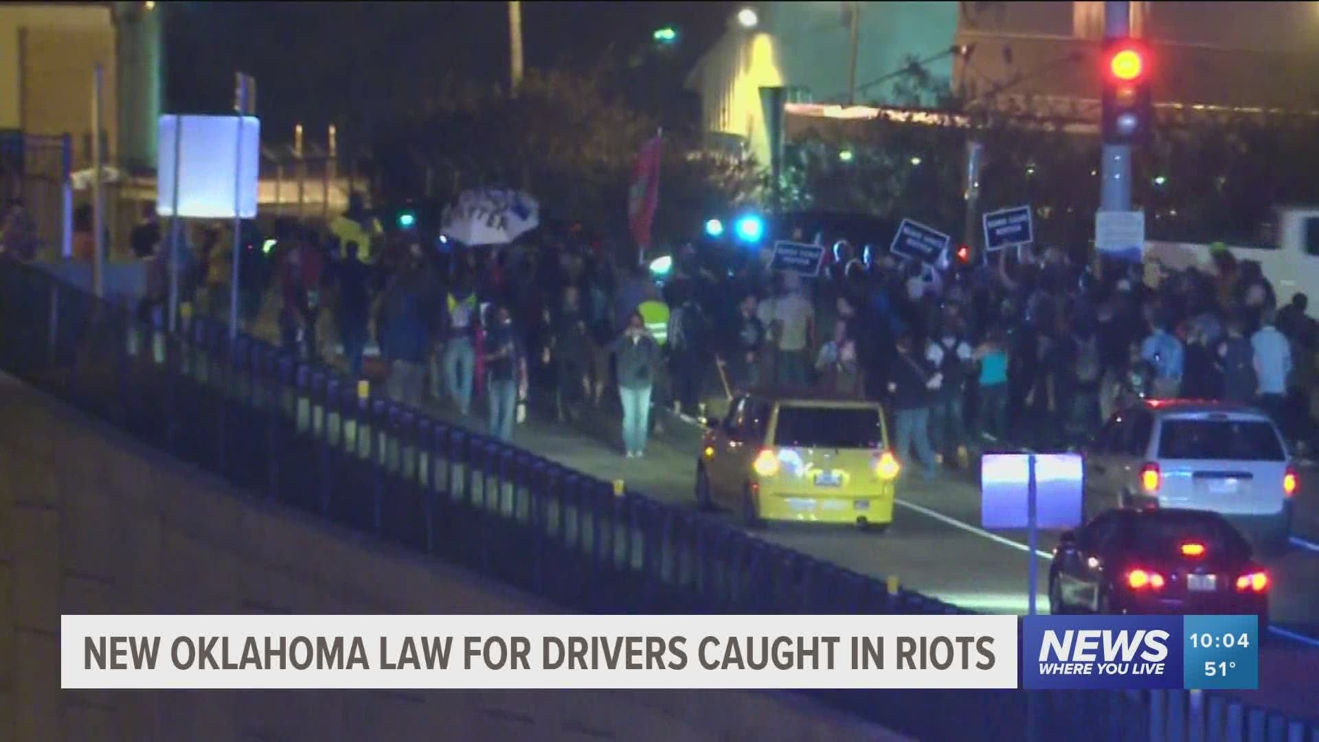 The measure says drivers will not be held liable if they flee the scene of a riot and injure or kill individuals if they think it was necessary to protect themselves