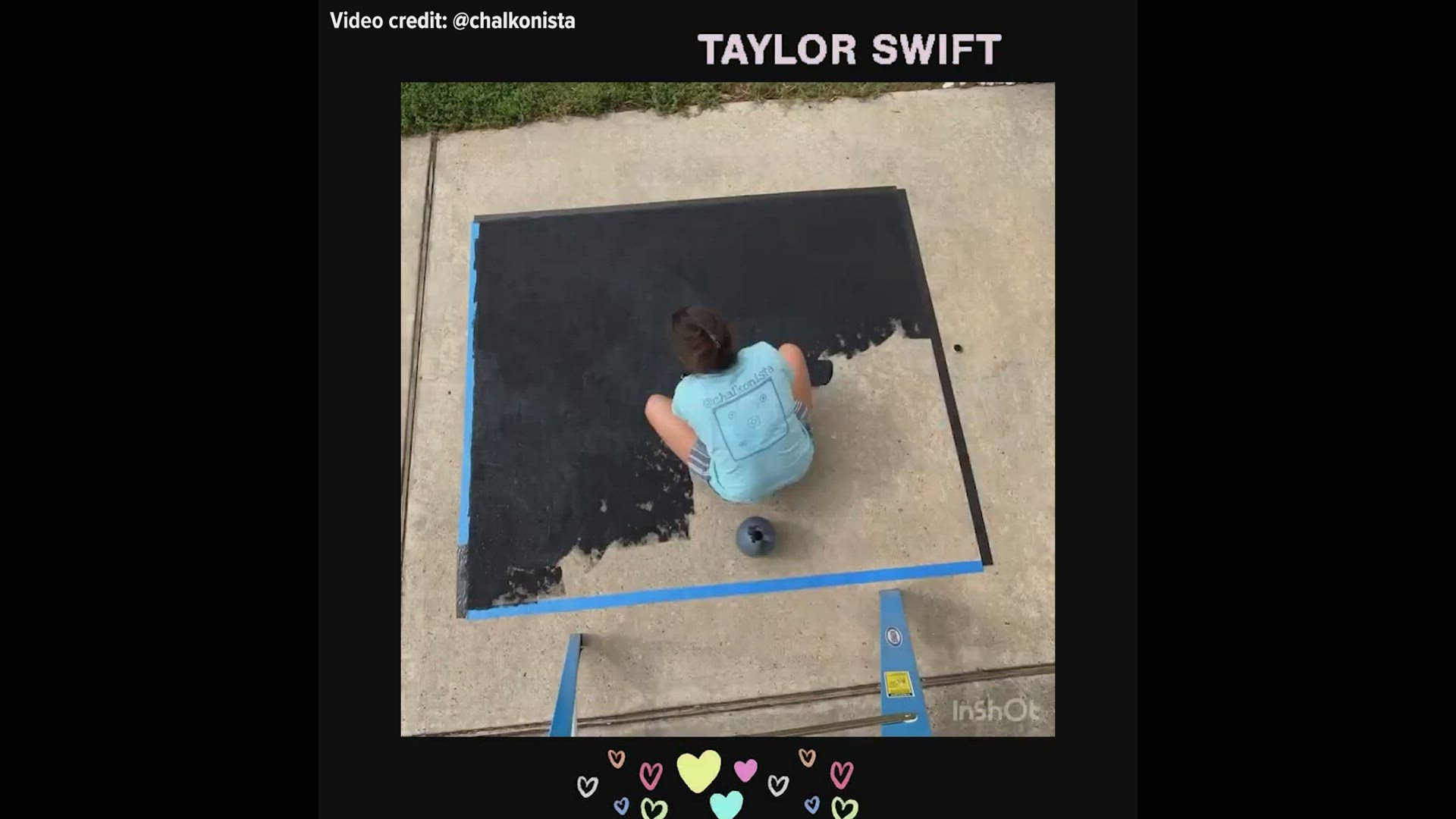 Houston-area mom creates Taylor Swift portrait with chalk