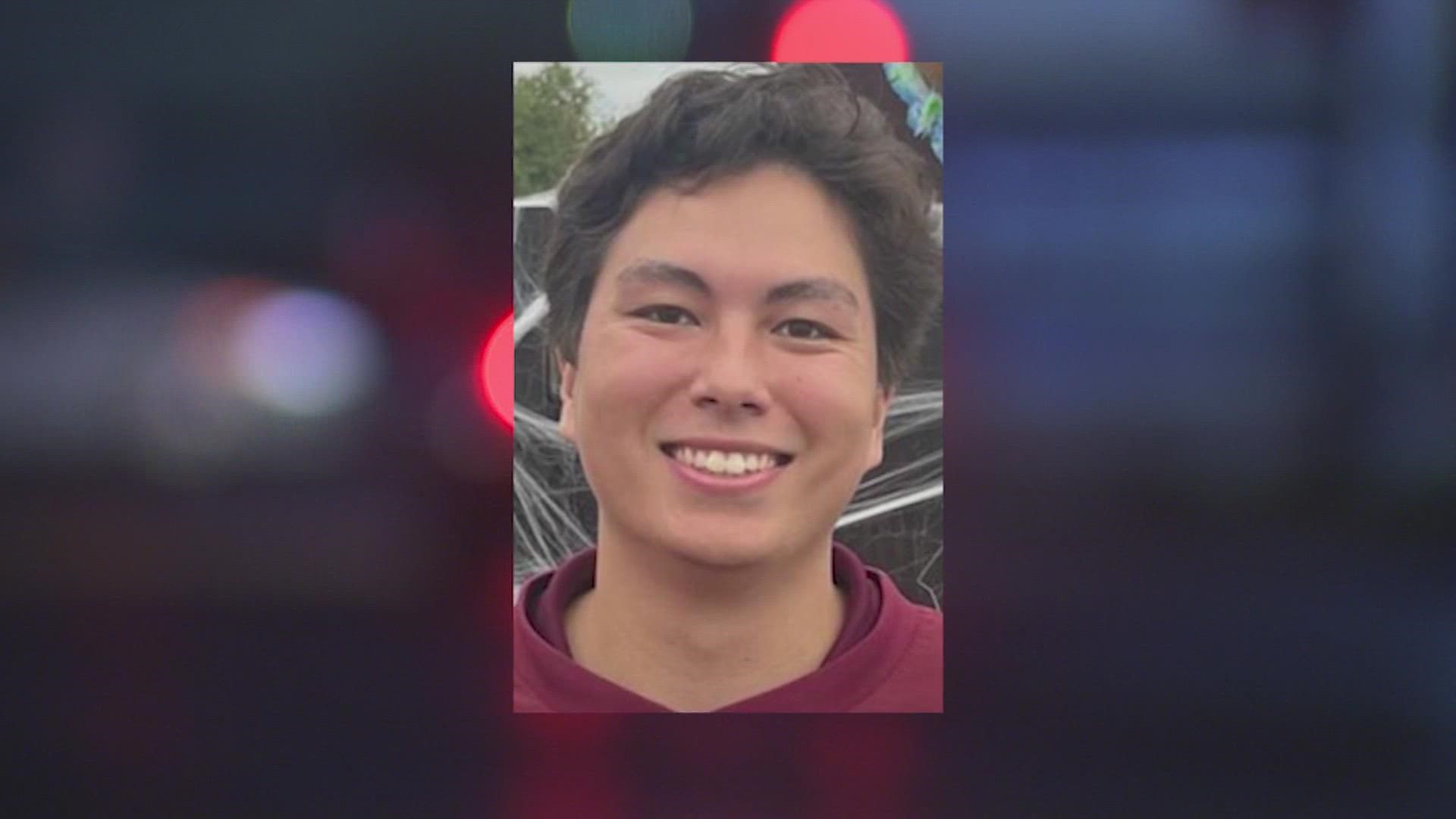 College Station police said Tanner Hoang's family was in town to attend a graduation ceremony, but that he went missing before meeting them for lunch.