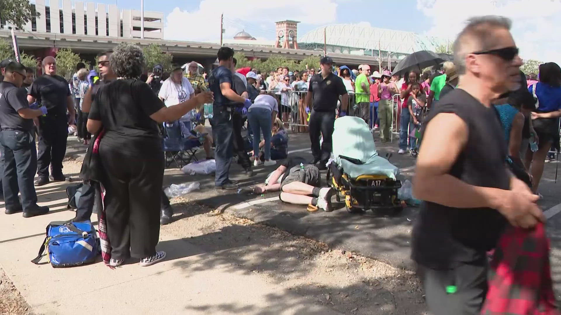 KHOU 11's Katiera Winfrey was outside Shell Energy Stadium, reporting on the crowds, some who needed medical attention. 