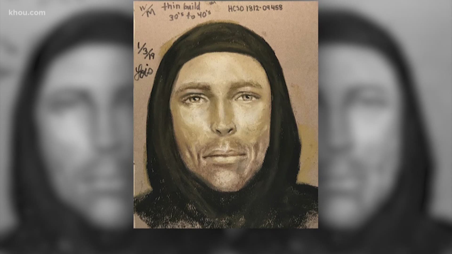 The Harris County Sheriff's Office on Thursday Authorities have released a sketch of the man wanted in the murder of 7-year-old Jazmine Barnes.
