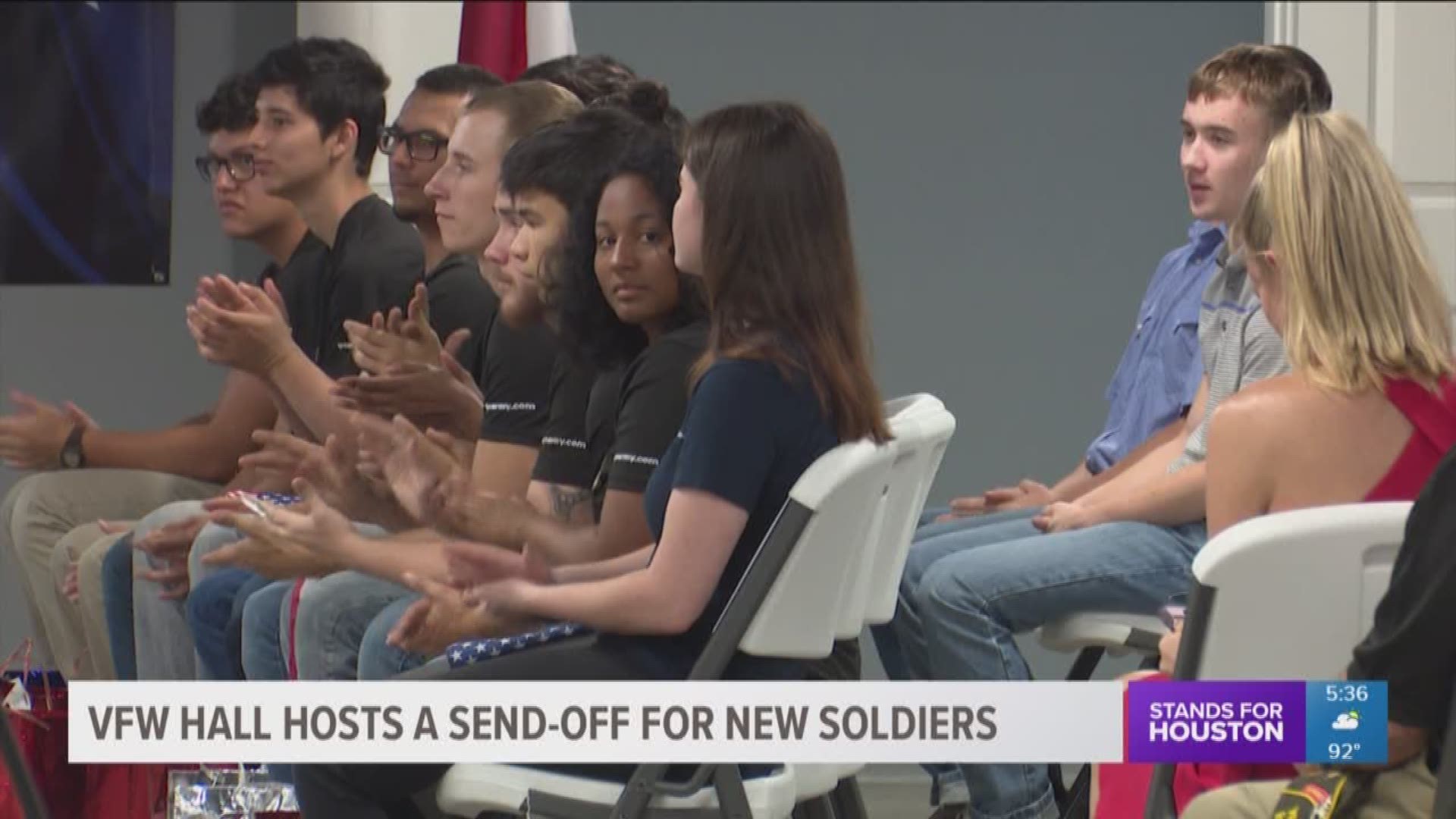 Families and friends gathered in Katy Sunday for a sendoff to future American heroes.
