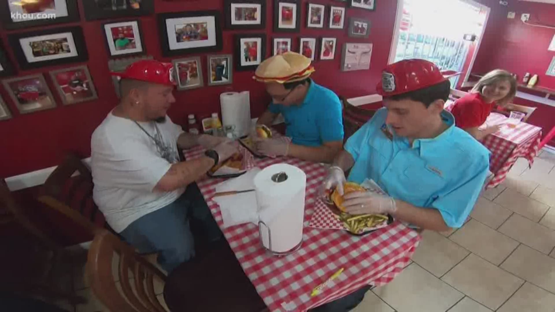 At the Little Bitty Burger Barn, three guys tackle the hottest burger in Texas.