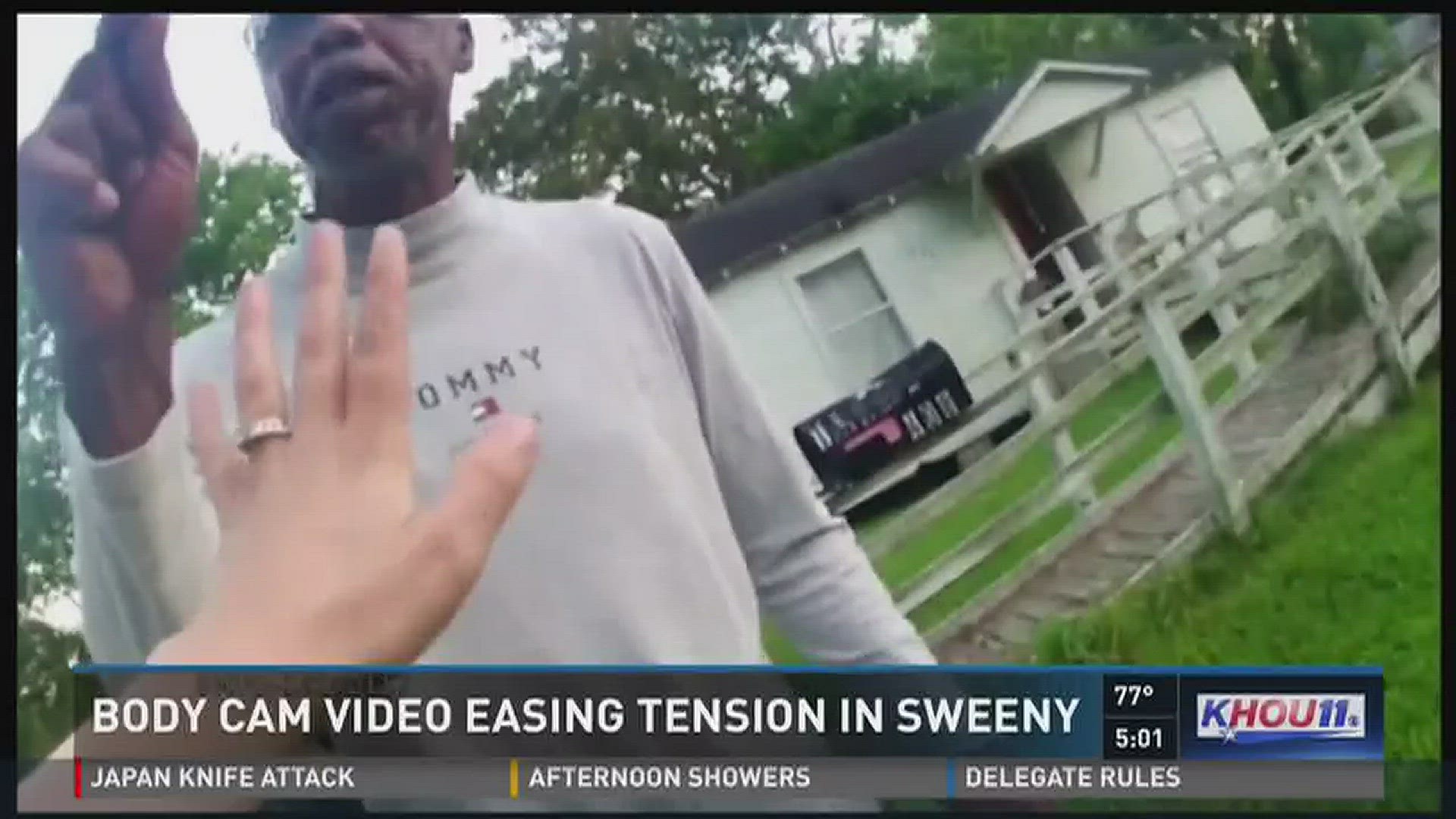 Body cam video of arrest eases tension in Sweeny