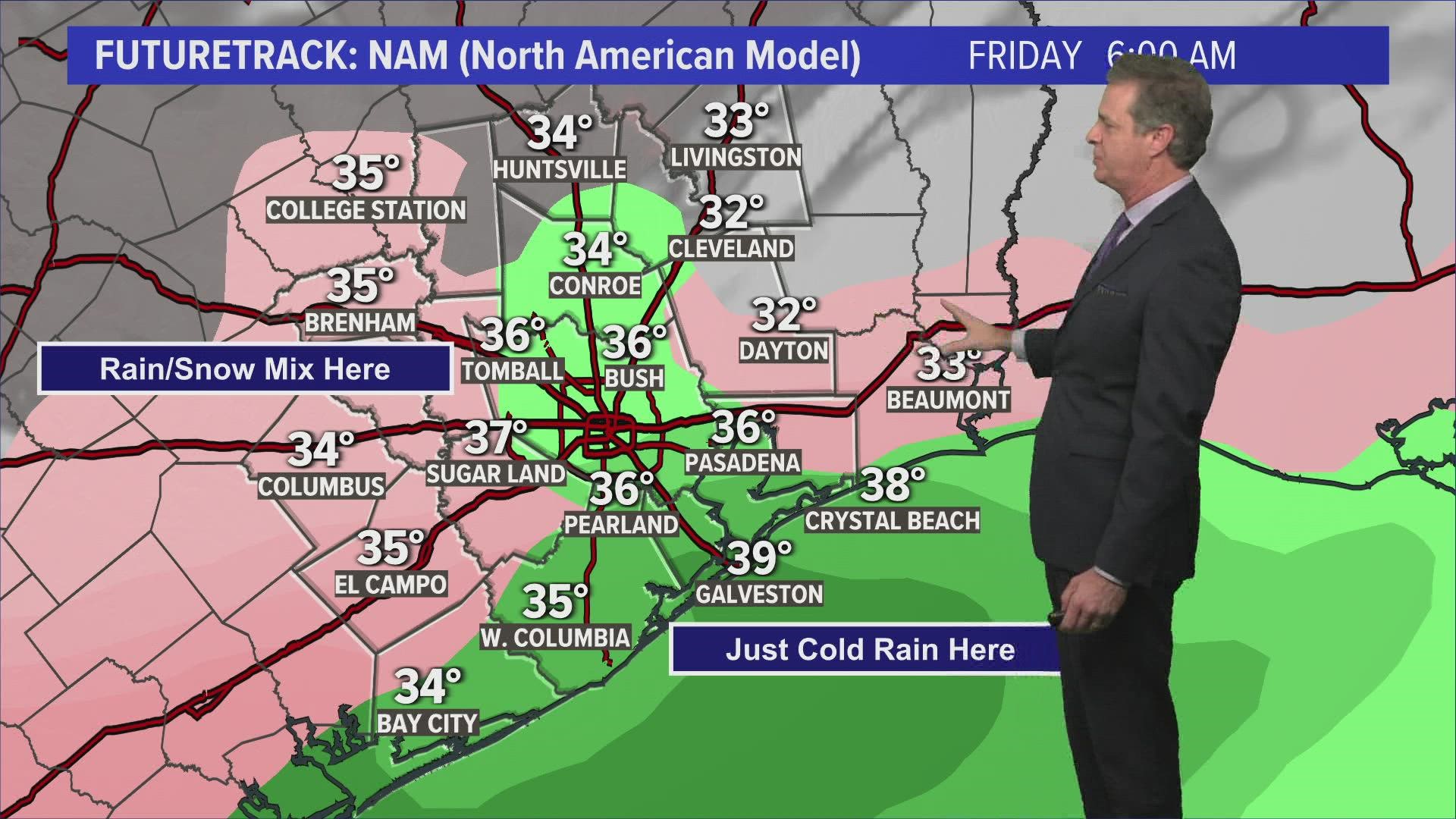 KHOU 11 Chief Meteorologist David Paul takes a look at the Houston weather at 10:20 p.m. on Tuesday, Jan. 18, 2022.