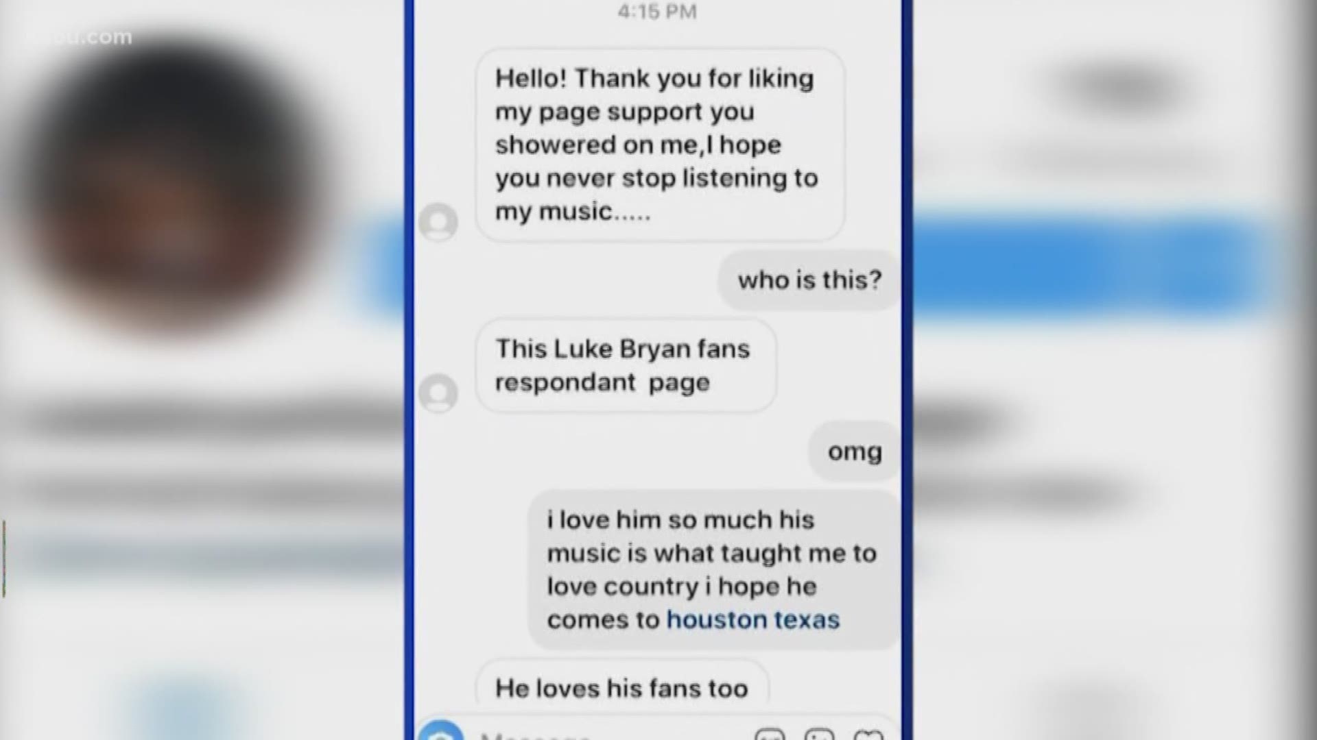 A 13-year-old girl in Fort Bend County thought she was getting free tickets to a Luke Bryan concert.