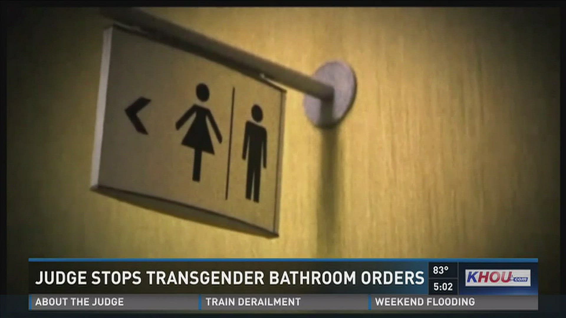 A Texas federal judge is blocking -- for now -- the Obama administration's directive to public schools that transgender students be allowed to use the bathrooms and locker rooms consistent with the gender identity they've chosen.