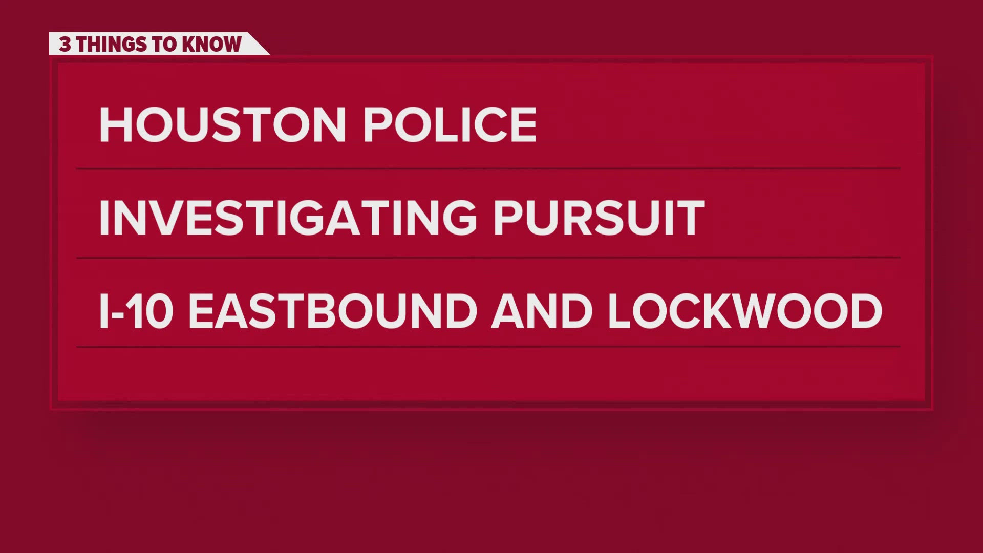 Details surrounding the crash are limited, but authorities are asking drivers to avoid the area of I-10 eastbound near Lockwood.