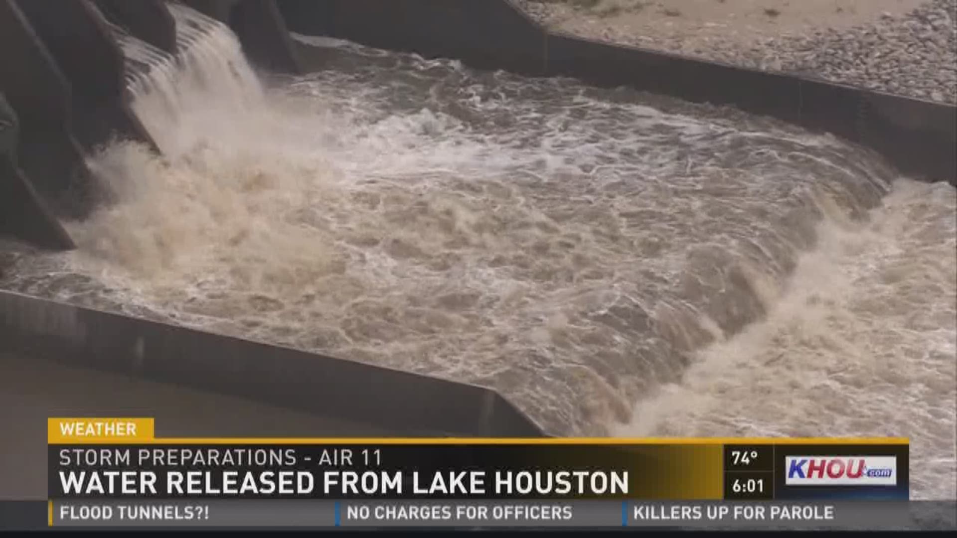 Lake Houston's water level is being reduced by 2.5 feet to address flooding concerns of surrounding communities including Kingwood, Humble, Atascocita and Huffman. Air 11 flew over the lake Tuesday afternoon as the Coastal Water Authority starting lowerin