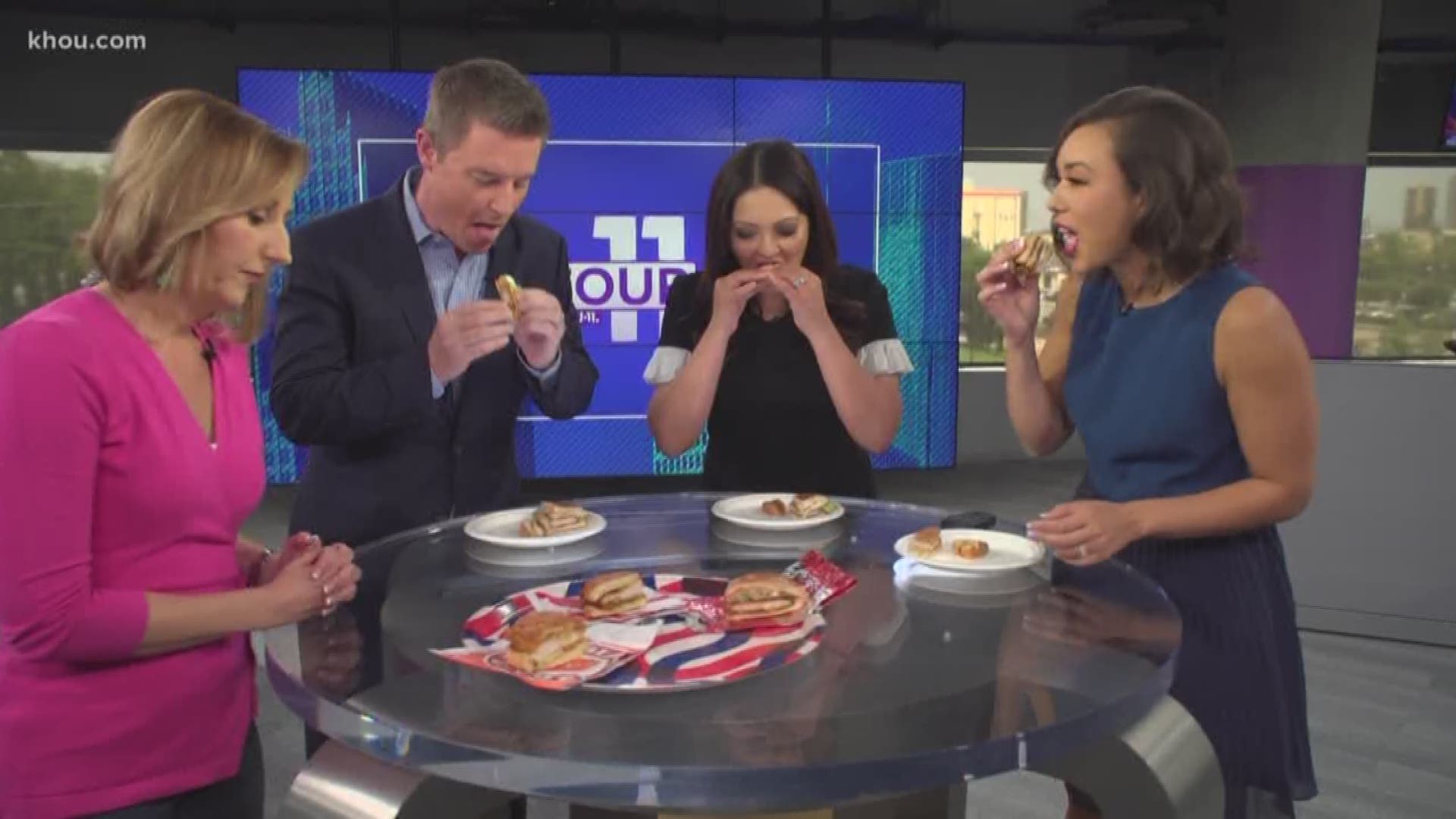 When Popeye's launched it's new chicken sandwich, Chick-fil-A clapped back and then Wendy's jumped into the fray, launching #ChickenWars. KHOU 11 reporter Tiffany Craig decided to see which one cuts the mustard with Anchors Russ Lewis and Rekha Muddaraj and Meteorologist Erika Lopez.