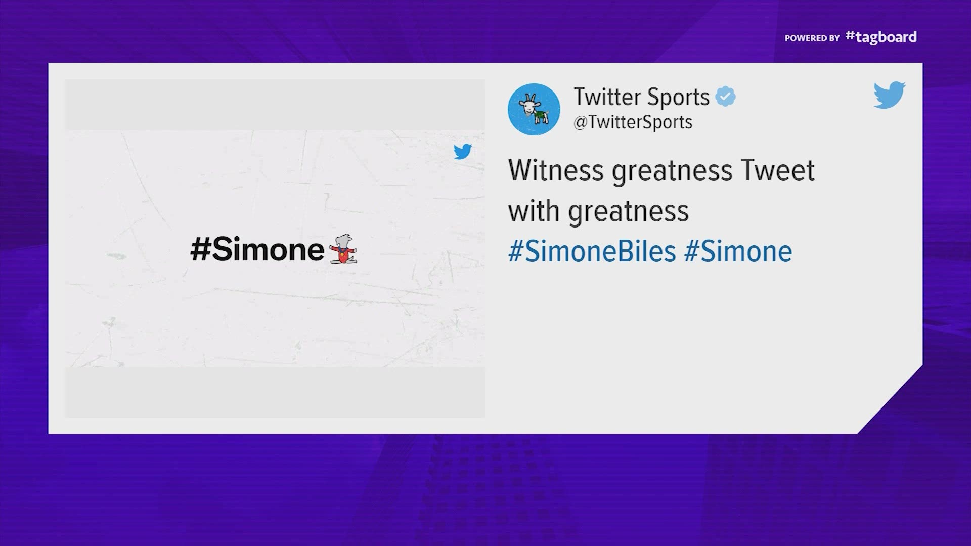 Use #SimoneBiles and you'll get a special GOAT emoji.