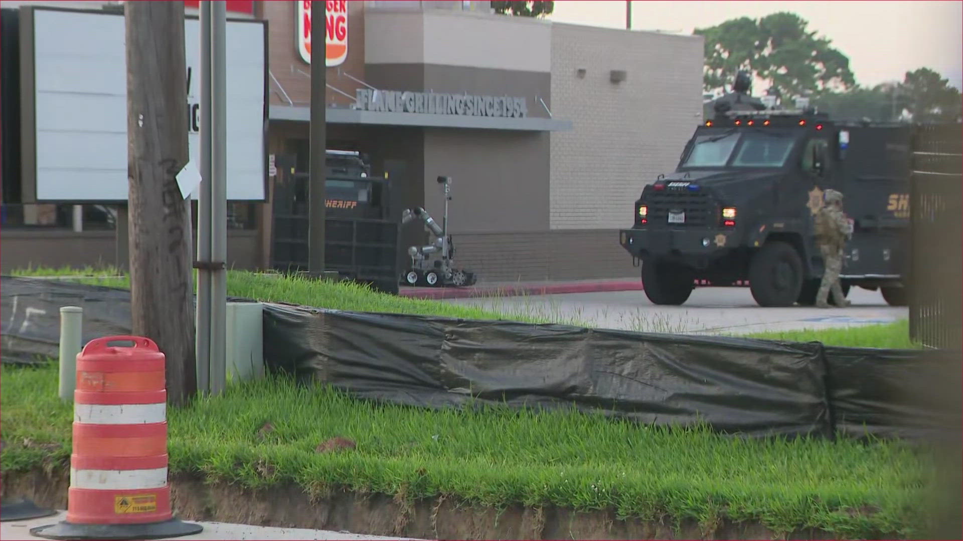 According to investigators, one person is in custody, but another remains inside the restaurant.