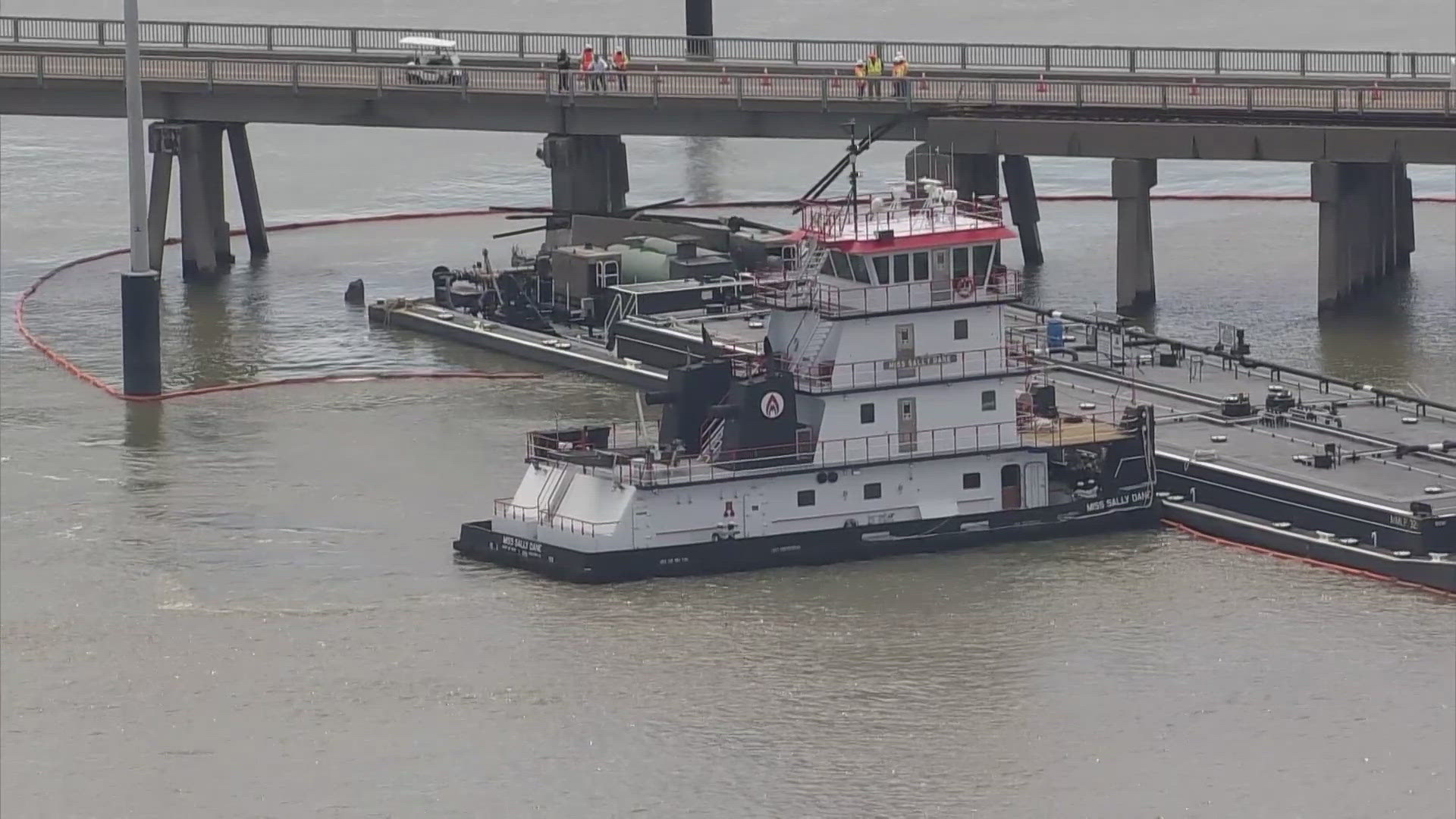 A barge hit the Pelican Island Causeway Bridge leading to a closure in both directions Wednesday morning, according to officials.