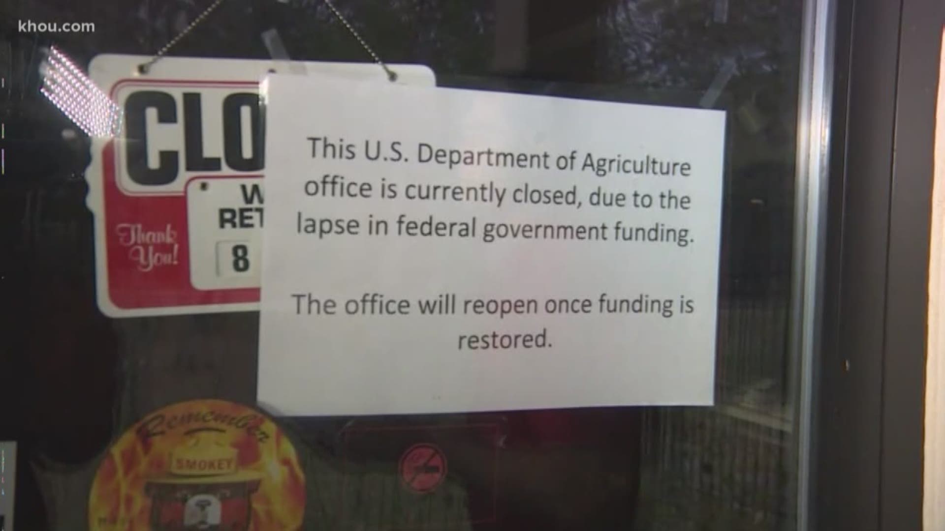 The U.S. Department of Agriculture is letting people know the park office is shut down.