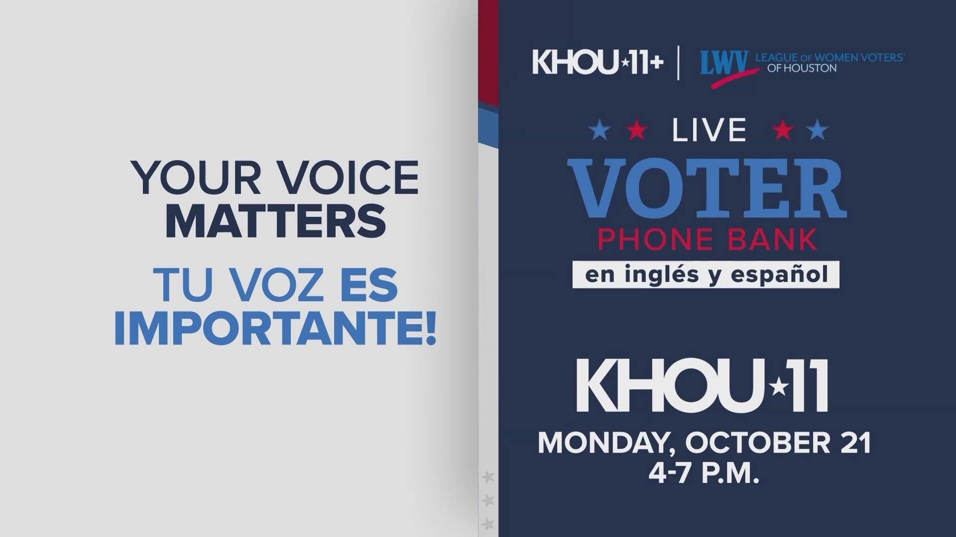 On the first day of early voting, we'll answer your questions in English and Spanish.