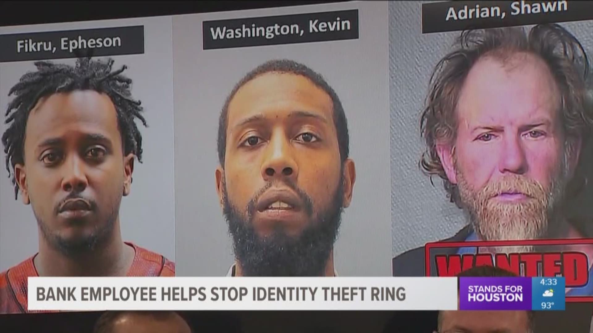 Two men were arrested and are out on bond and another man is on the run after deputies discovered they were stealing people's identities in hopes of stealing thousands of dollars. 