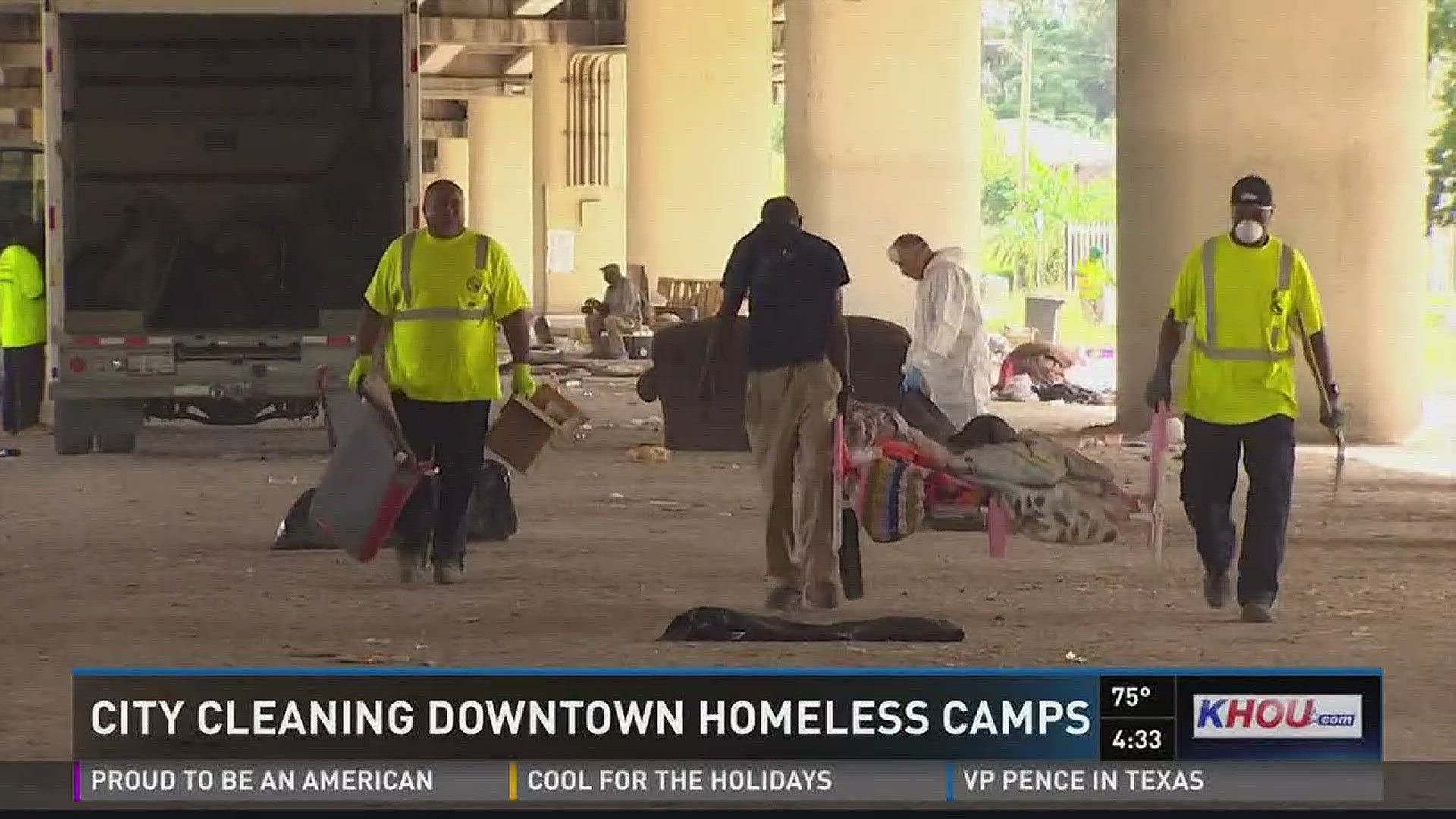 City cleaning two downtown homeless camps