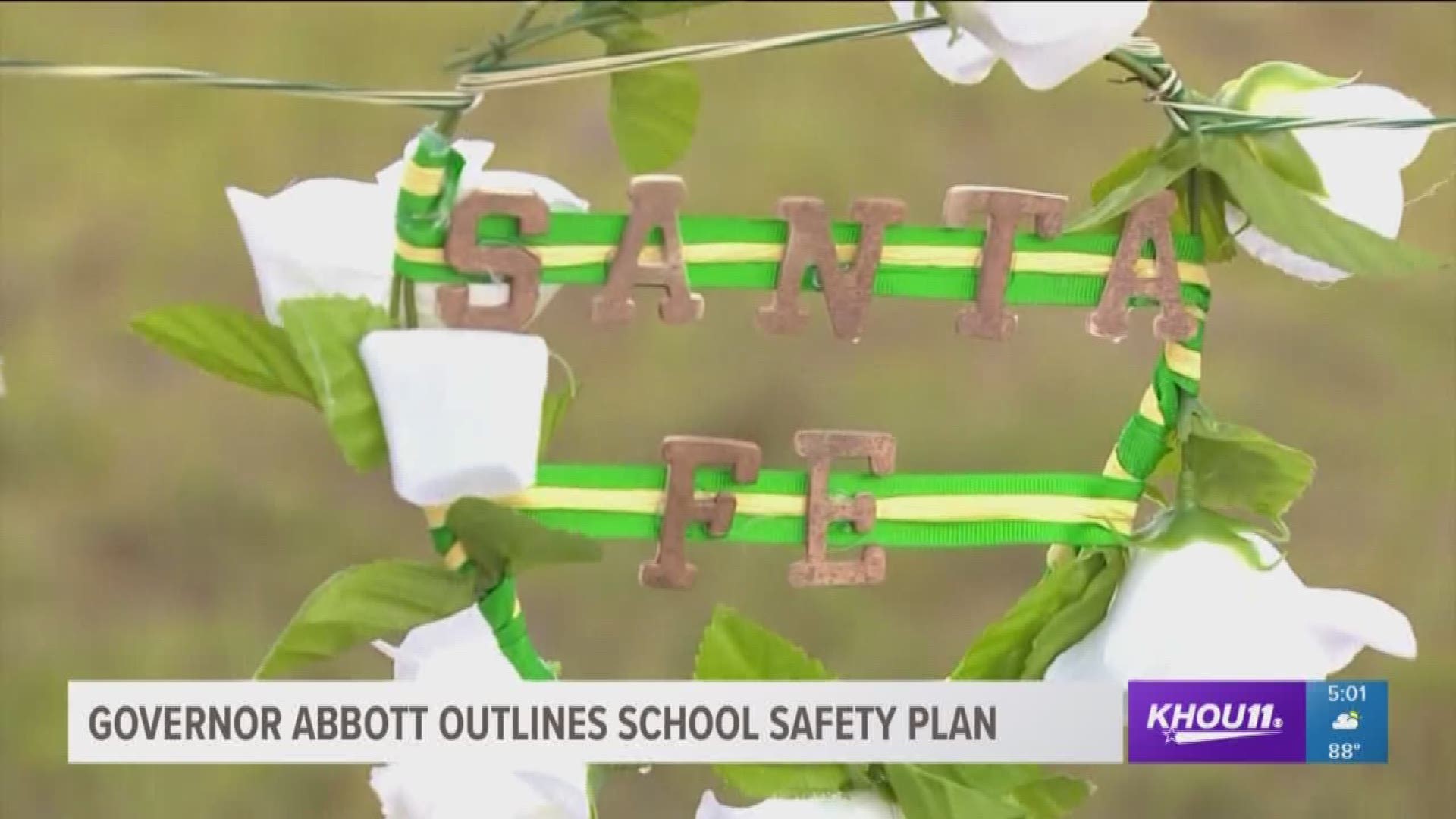 Gov. Greg Abbott unveils new school security plans 12 days after the deadly shooting at Santa Fe High School.
