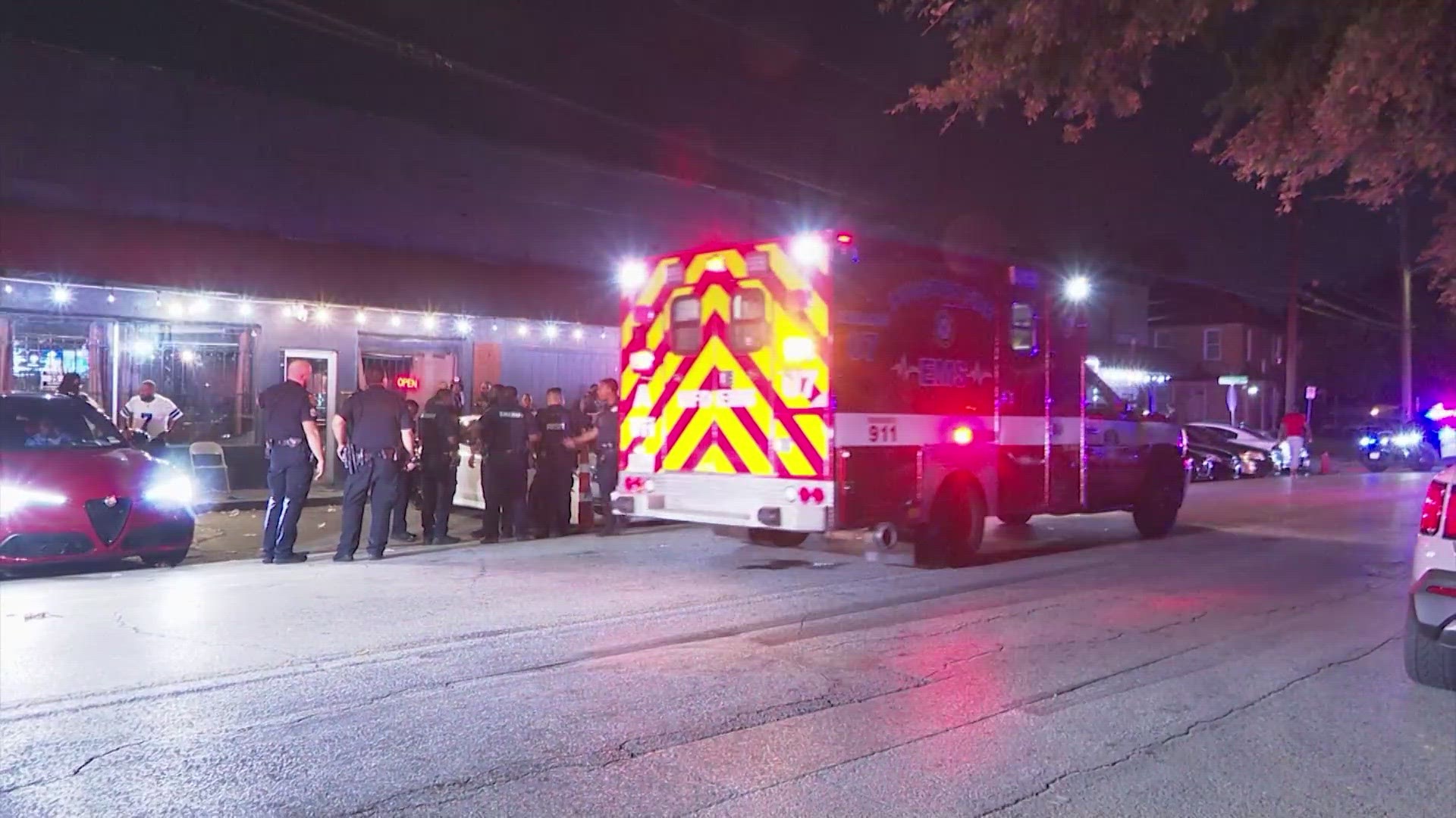 Three people were injured in a shootout at a bar in downtown Houston late Sunday night, according to the Houston Police Department.