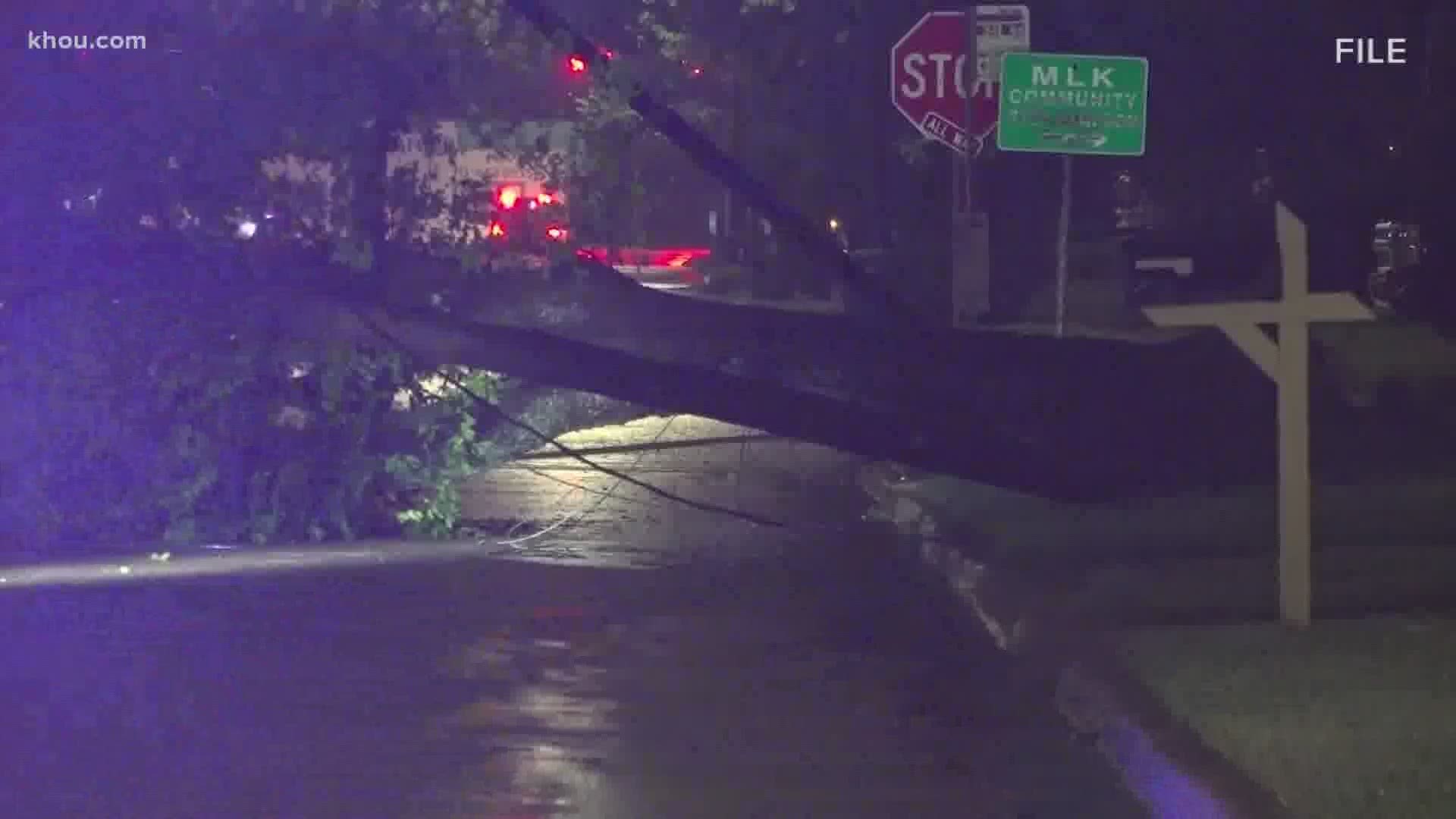 Storms like Hurricane Laura can knock down trees and power lines, creating danger for residents.