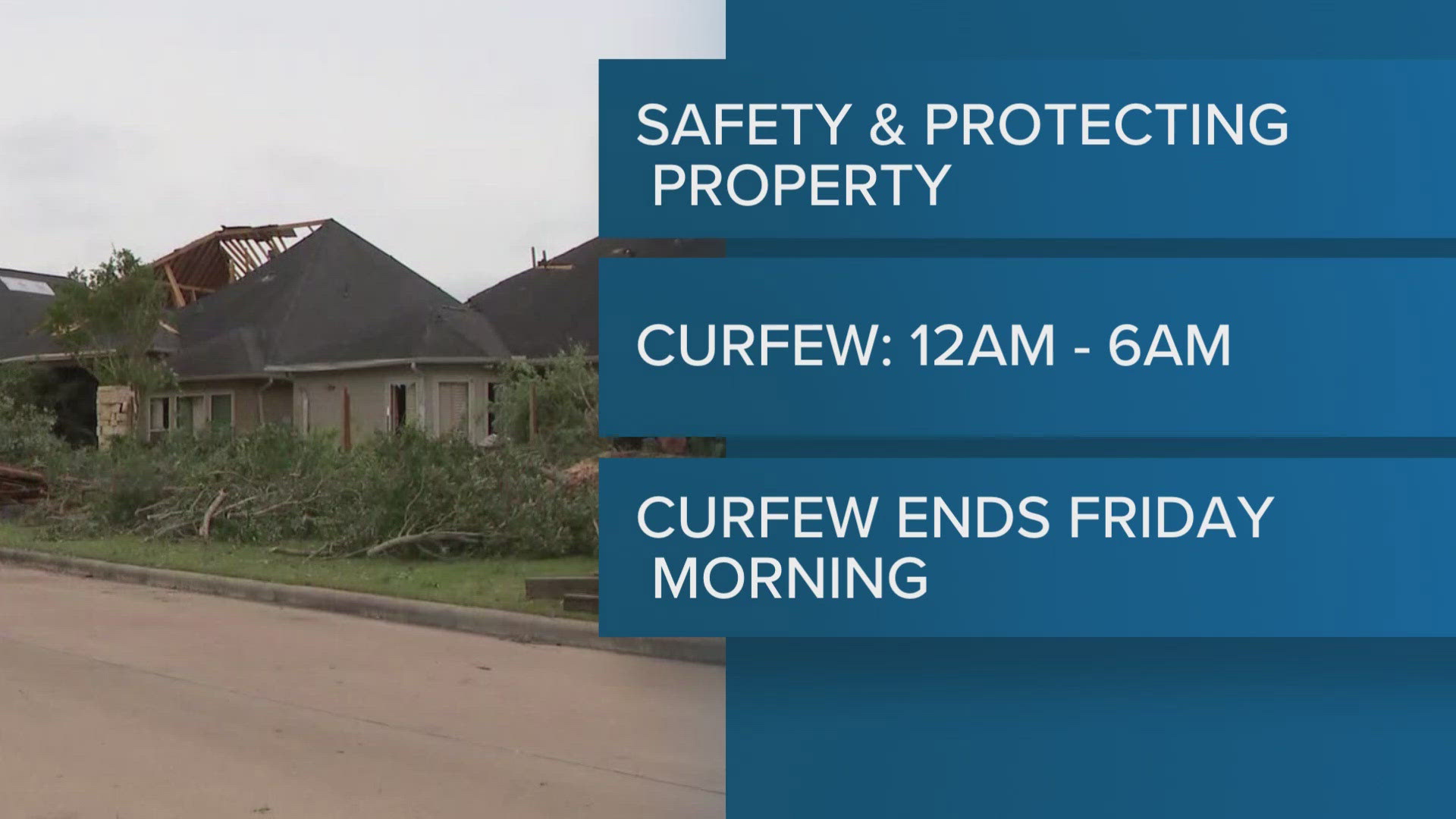 The curfew goes from midnight until 6 a.m. through Friday. It's designed to protect property from theft.
