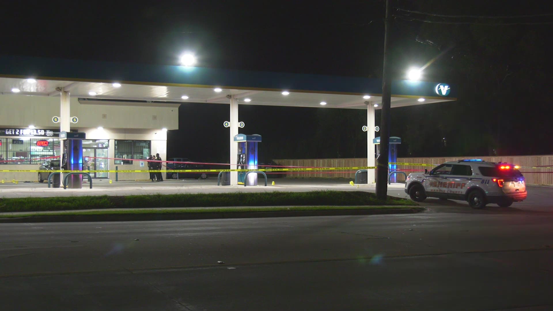 An argument at a Crosby gas station led to a gun fight between a group of men. Three people were injured, but luckily, no one was killed.