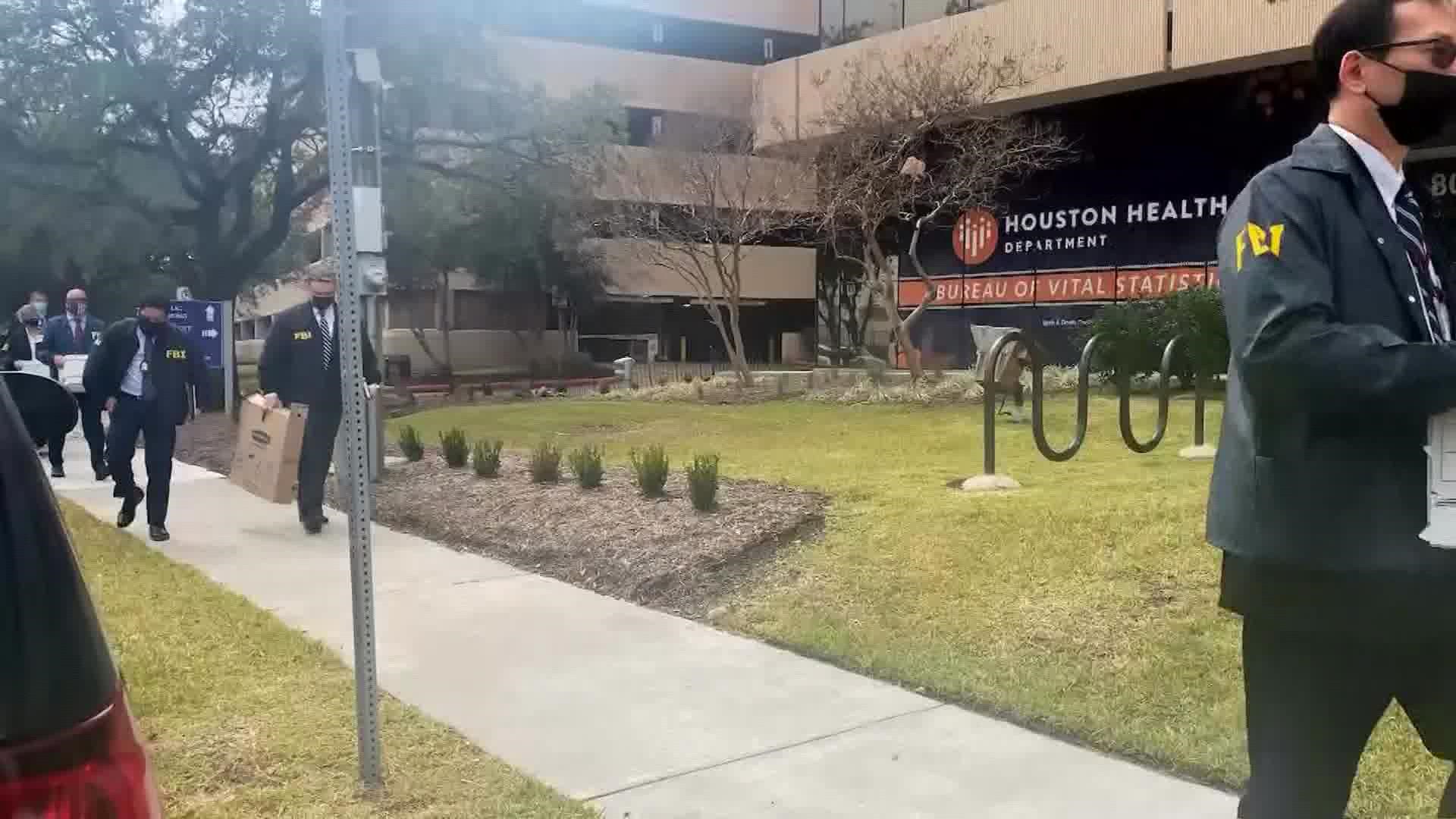 A City of Houston spokesperson said FBI agents served a search warrant in a case involving a health department employee and a marketing vendor.