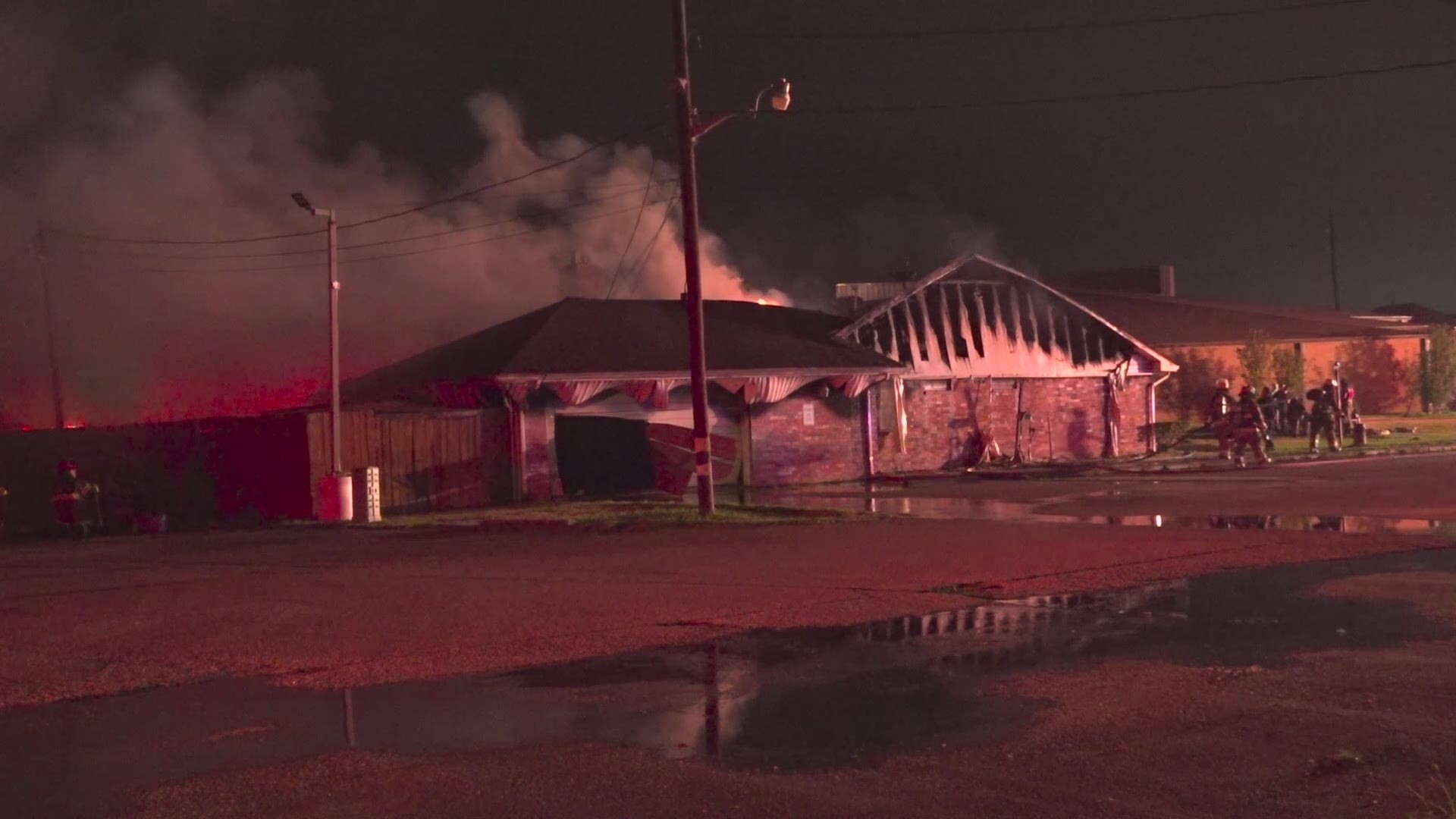 A building fire broke out early Wednesday at the St. Dominic Catholic Church in the Sheldon area, according to the Harris County Fire Marshal's Office.